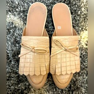 j.crew academy loafer kiltie mule sand washed pink size 9 (K7914)